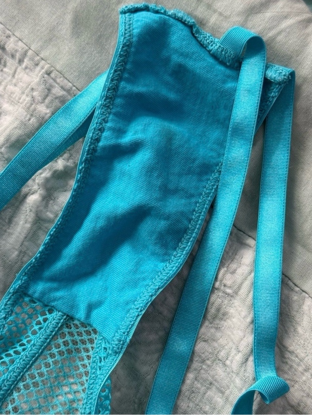 Honey Birdette Jasmin Teal / Aqua Panty Open Back size XL - Picture 3 of 4